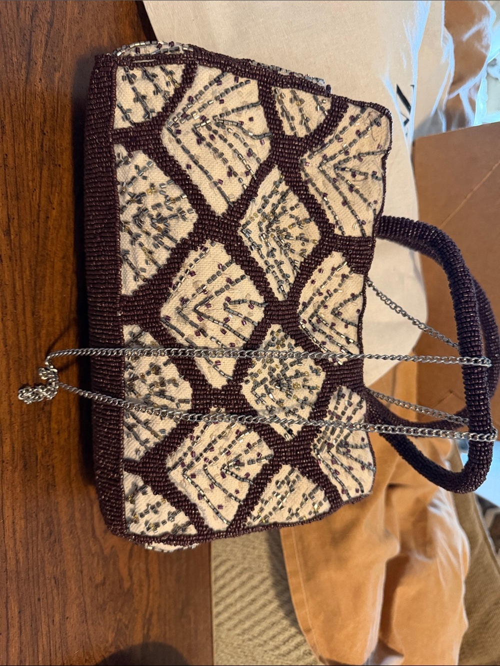 NWT a Zaras Sparkly beaded shopper bag